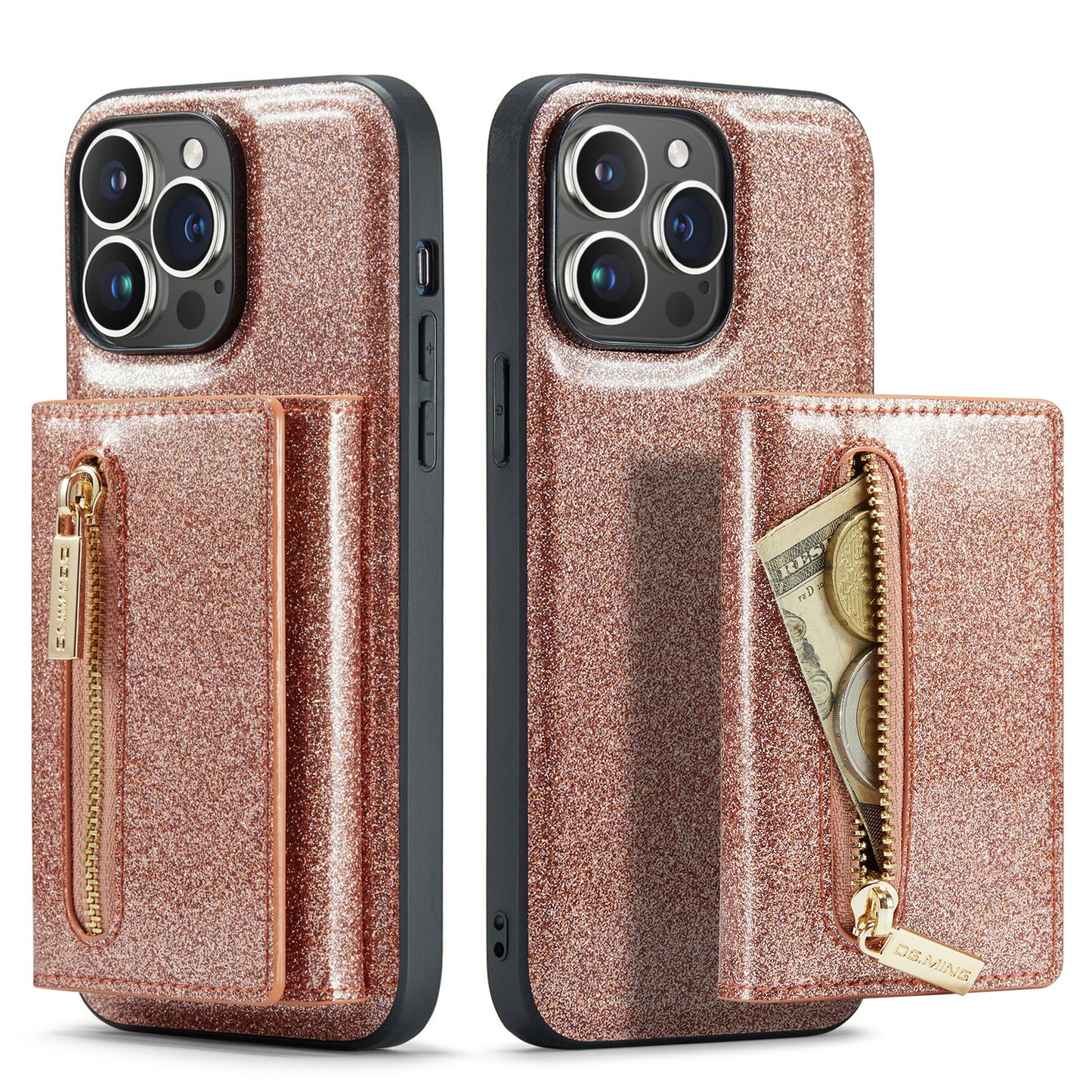 iPhone 14 Pro Max Magnetic Glitter Wallet & Case