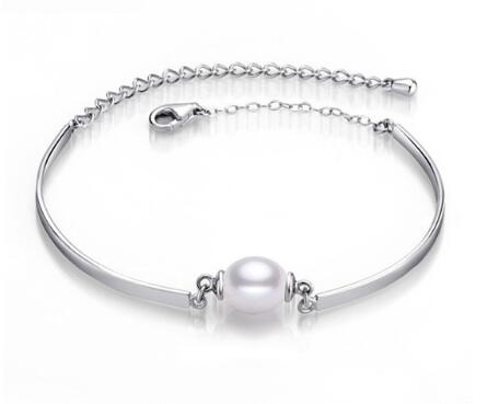 Sterling Silver Freshwater Pearl Charm Bracelet