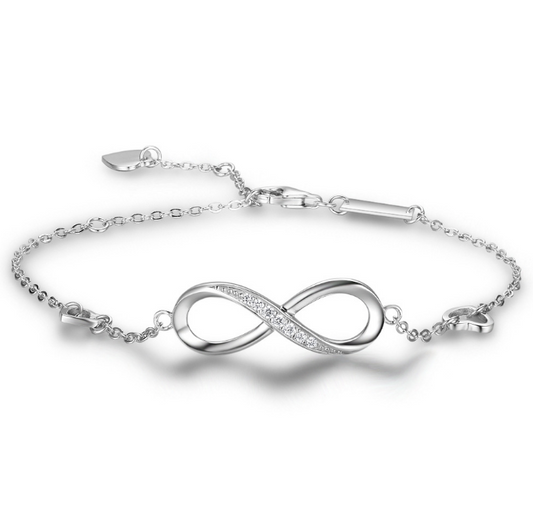 Sterling Silver Infinite Love Adjustable Bracelet