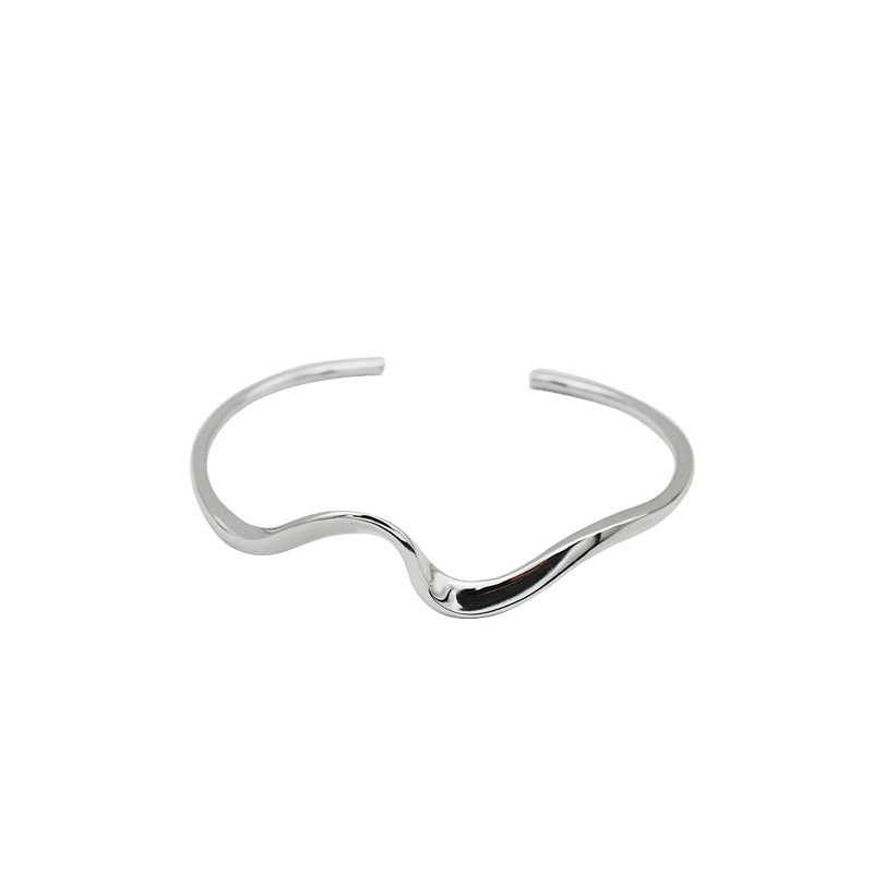 Sterling Silver Minimalist Mobius Open Bracelet