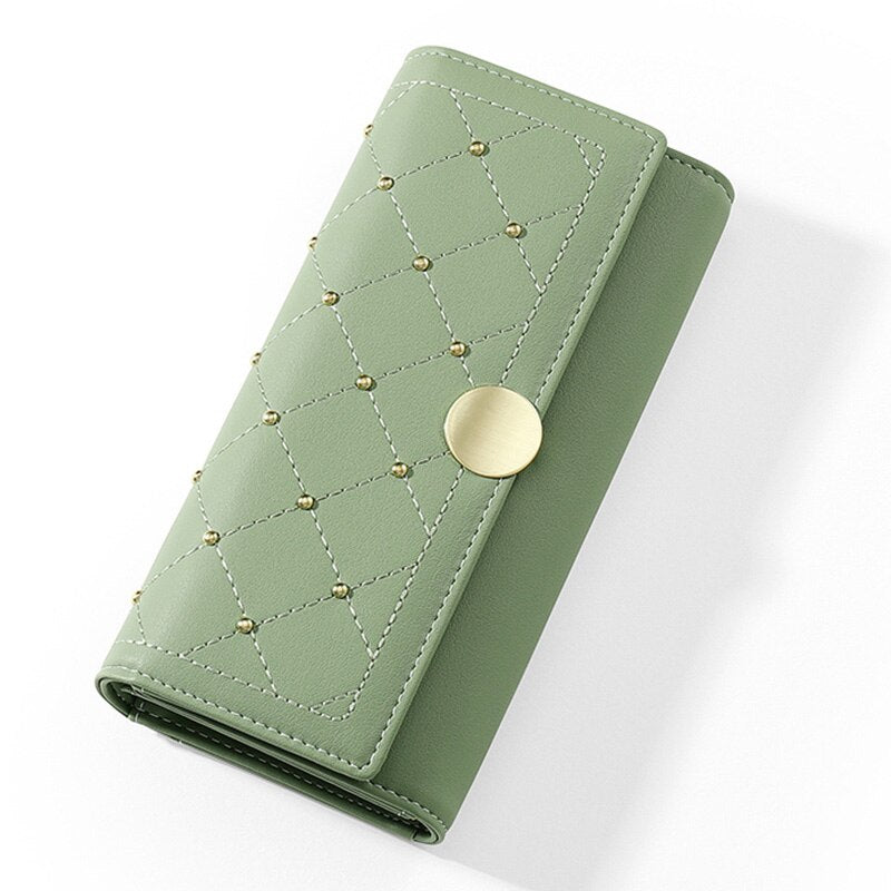 Rivet Button Trifold Wallet