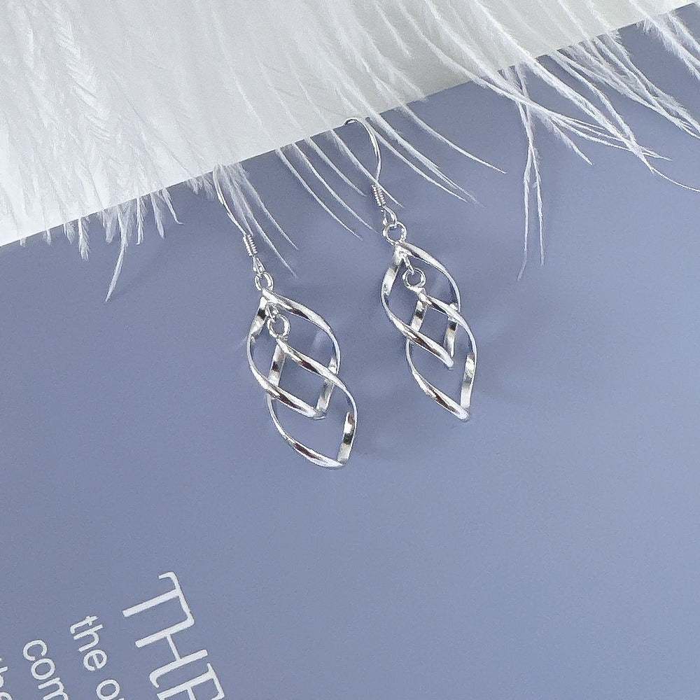 Sterling Silver Double Twisted Earrings