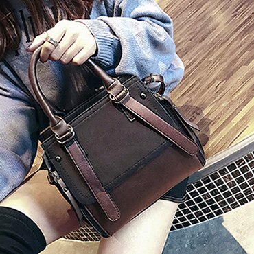 Retro Leather Satchel-Style Handbag