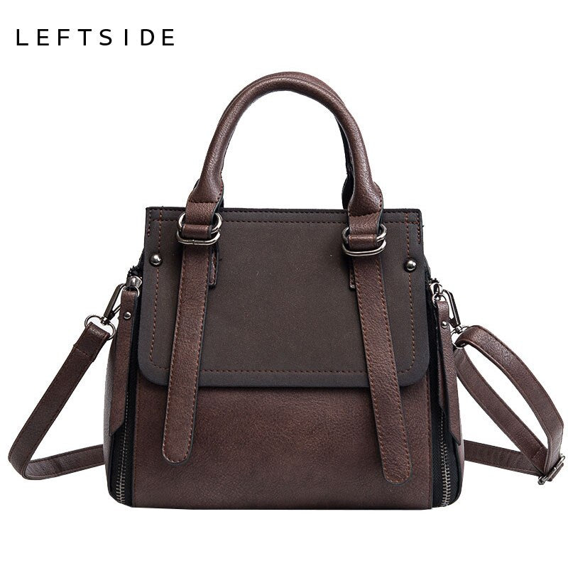 Retro Leather Satchel-Style Handbag