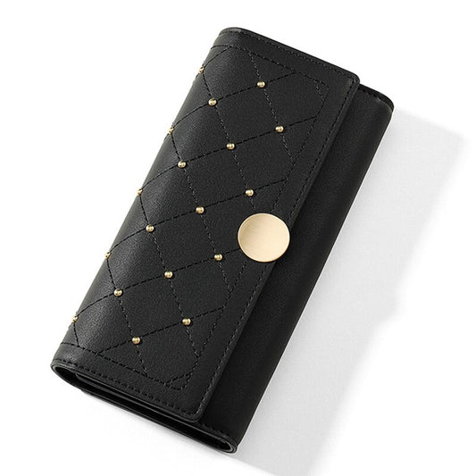 Rivet Button Trifold Wallet