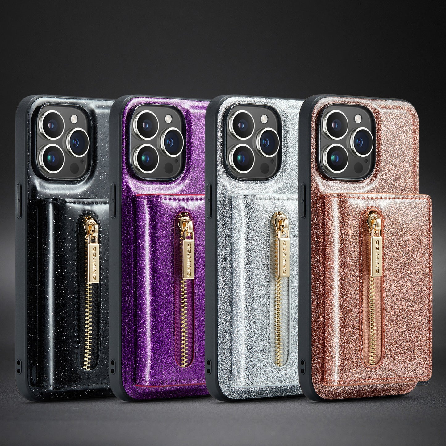 iPhone 14 Pro Max Magnetic Glitter Wallet & Case