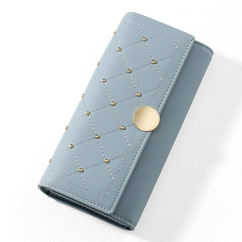 Rivet Button Trifold Wallet