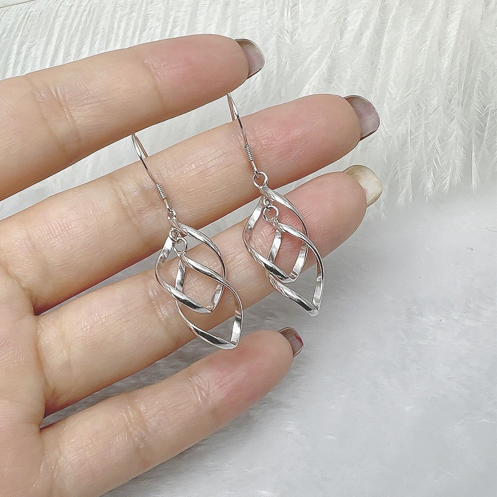 Sterling Silver Double Twisted Earrings