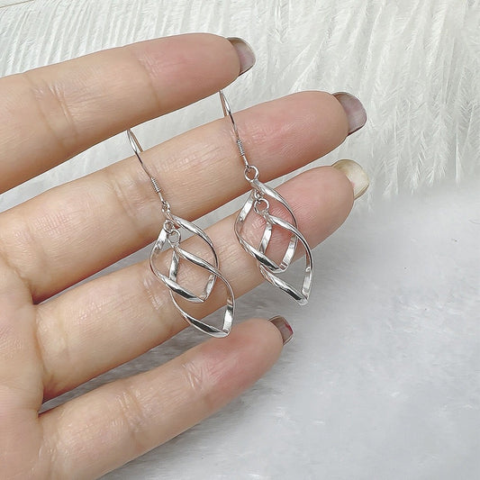 Sterling Silver Double Twisted Earrings