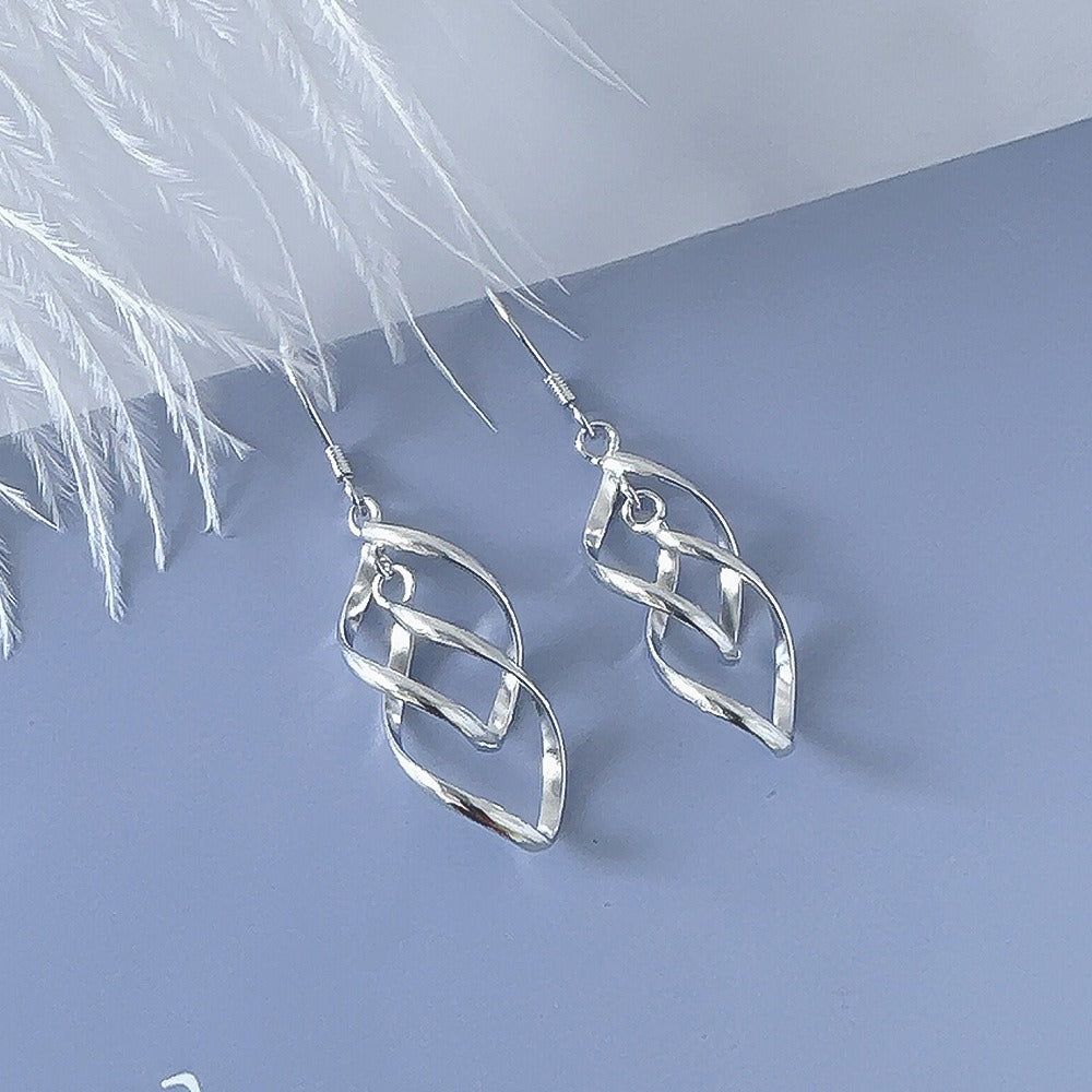 Sterling Silver Double Twisted Earrings